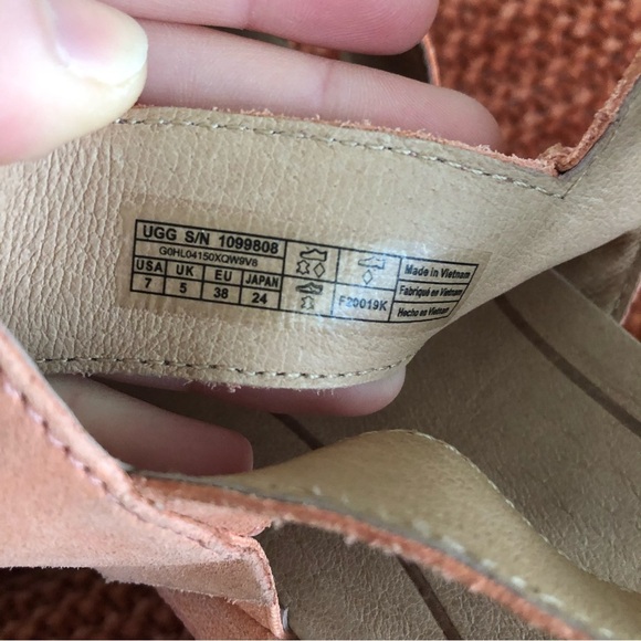 UGG Braelynn Leather Platform Sandals Size 7 - Picture 14 of 14